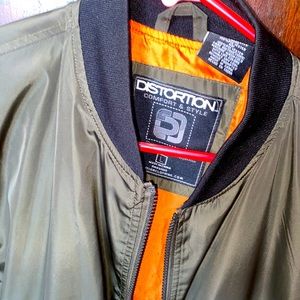 Distortion Medium Olive and Orange Bomber Jacket